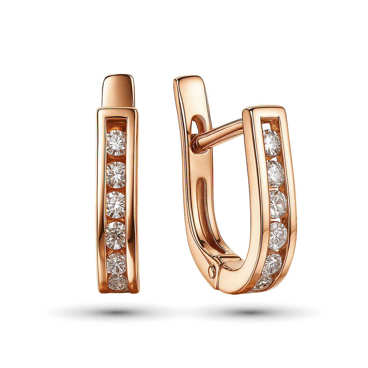 Серьги из красного золота с бриллиантами