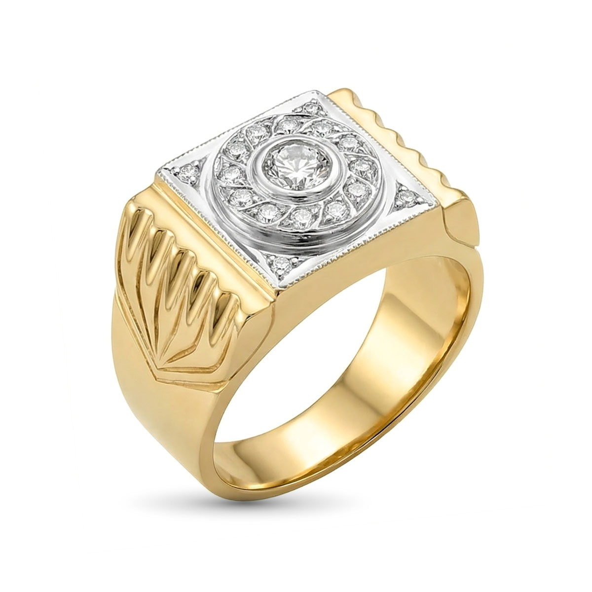 Кольцо из желтого золота с бриллиантами