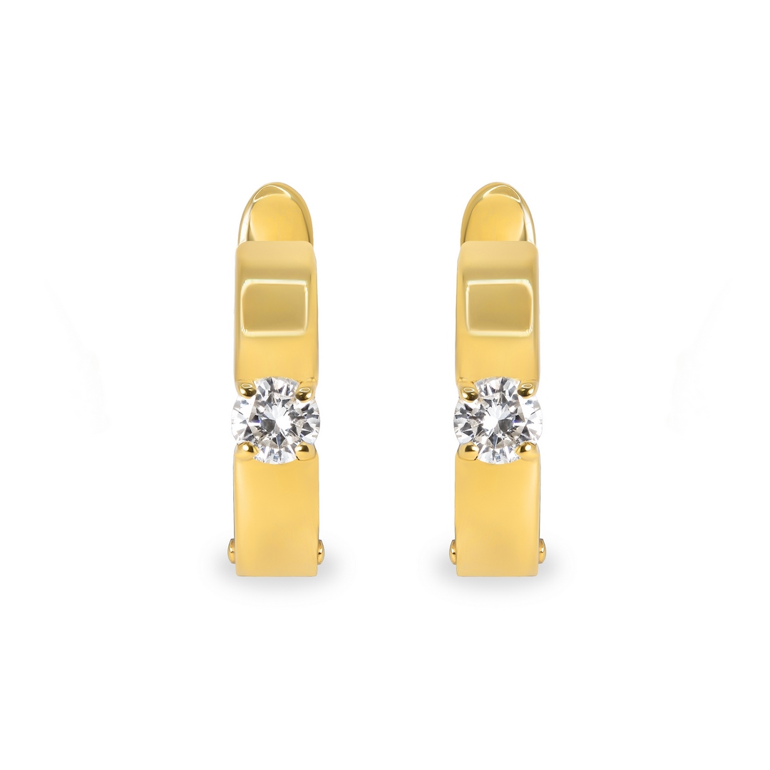 Серьги из желтого золота с бриллиантами