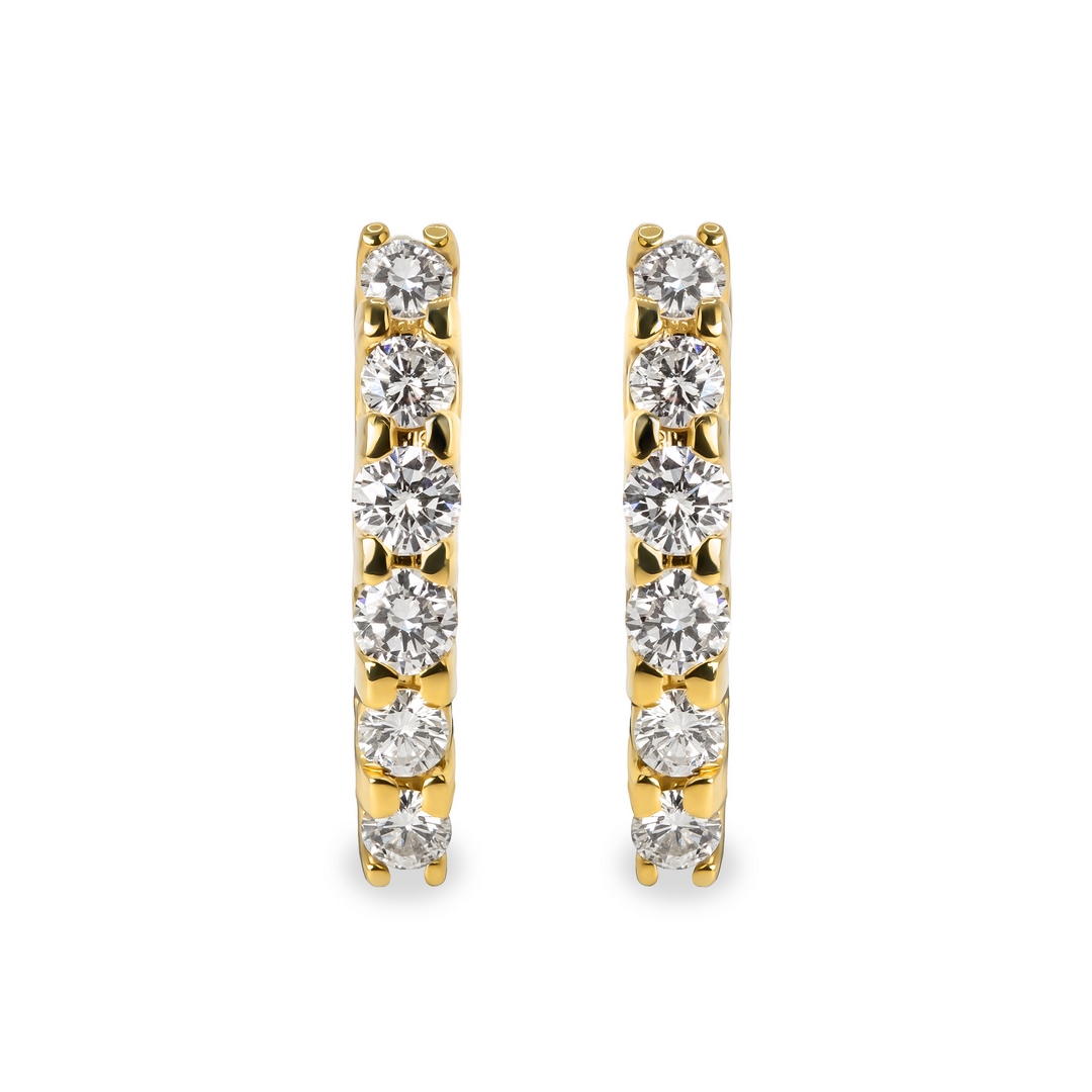 Серьги из желтого золота с бриллиантами