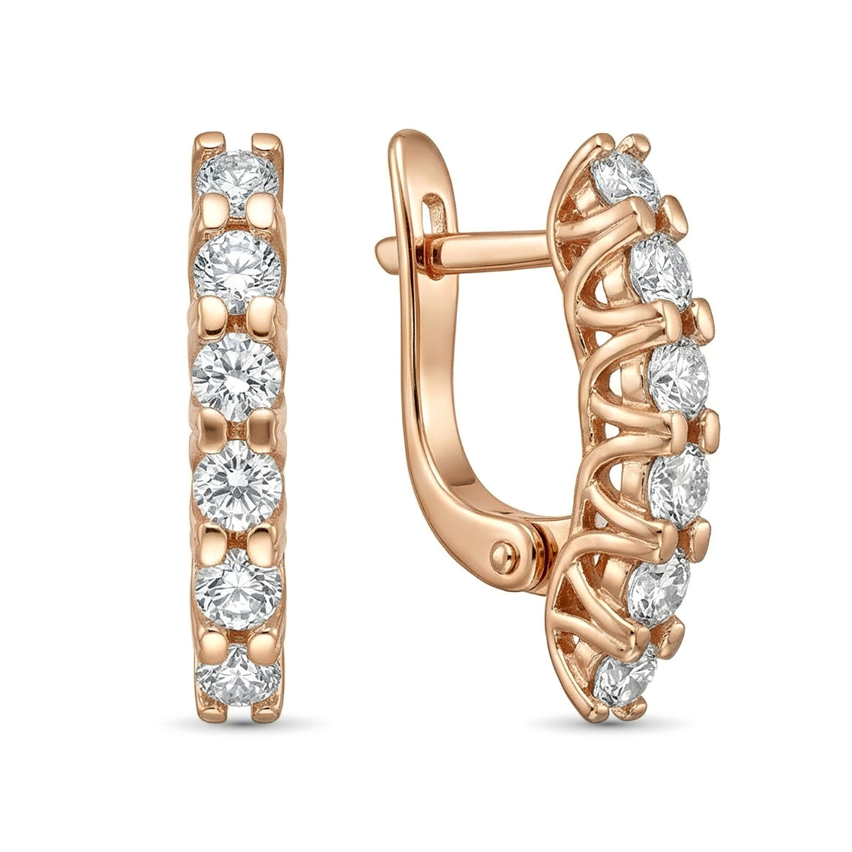 Серьги из красного золота с бриллиантами