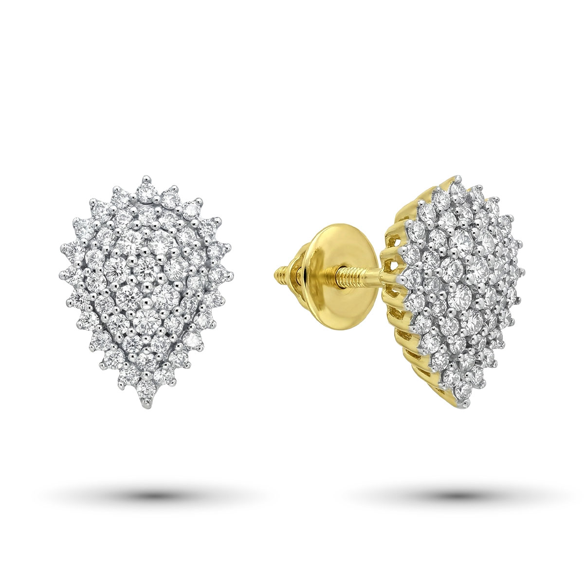 Серьги из желтого золота с бриллиантами