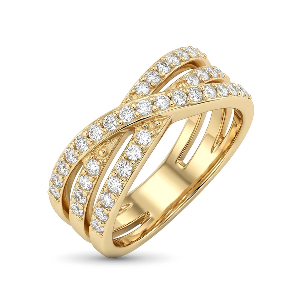 Кольцо из желтого золота с бриллиантами