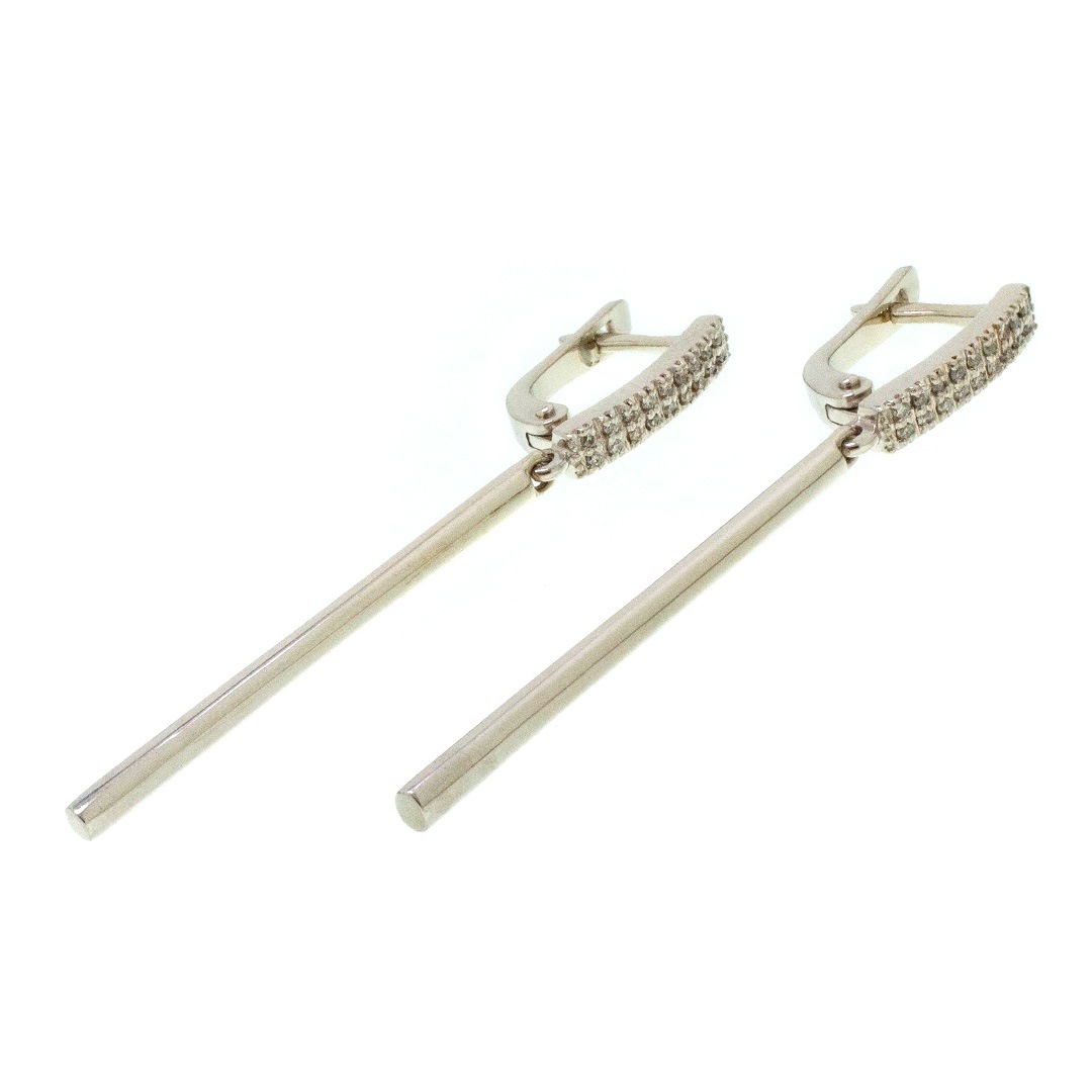 Серьги из белого золота с бриллиантами