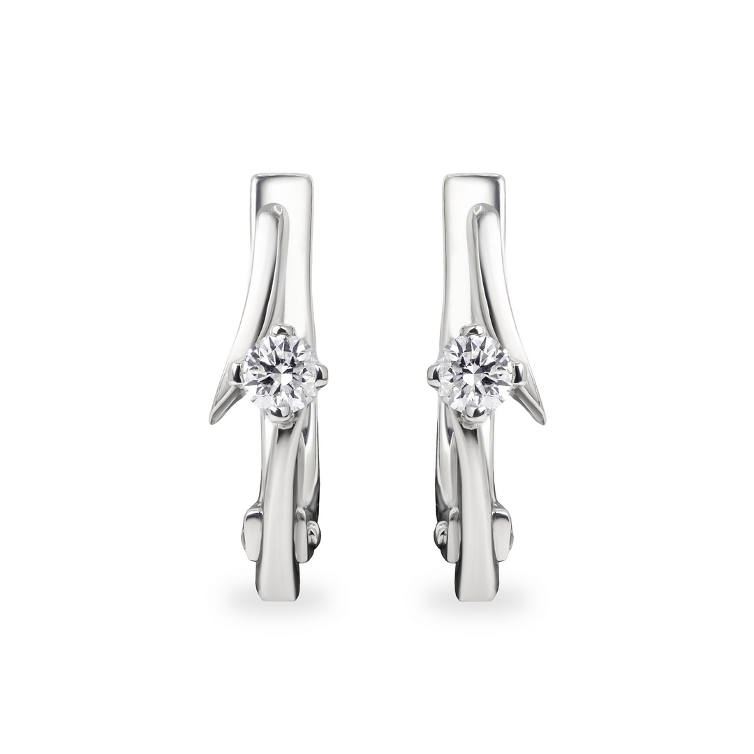 Серьги из белого золота с бриллиантами