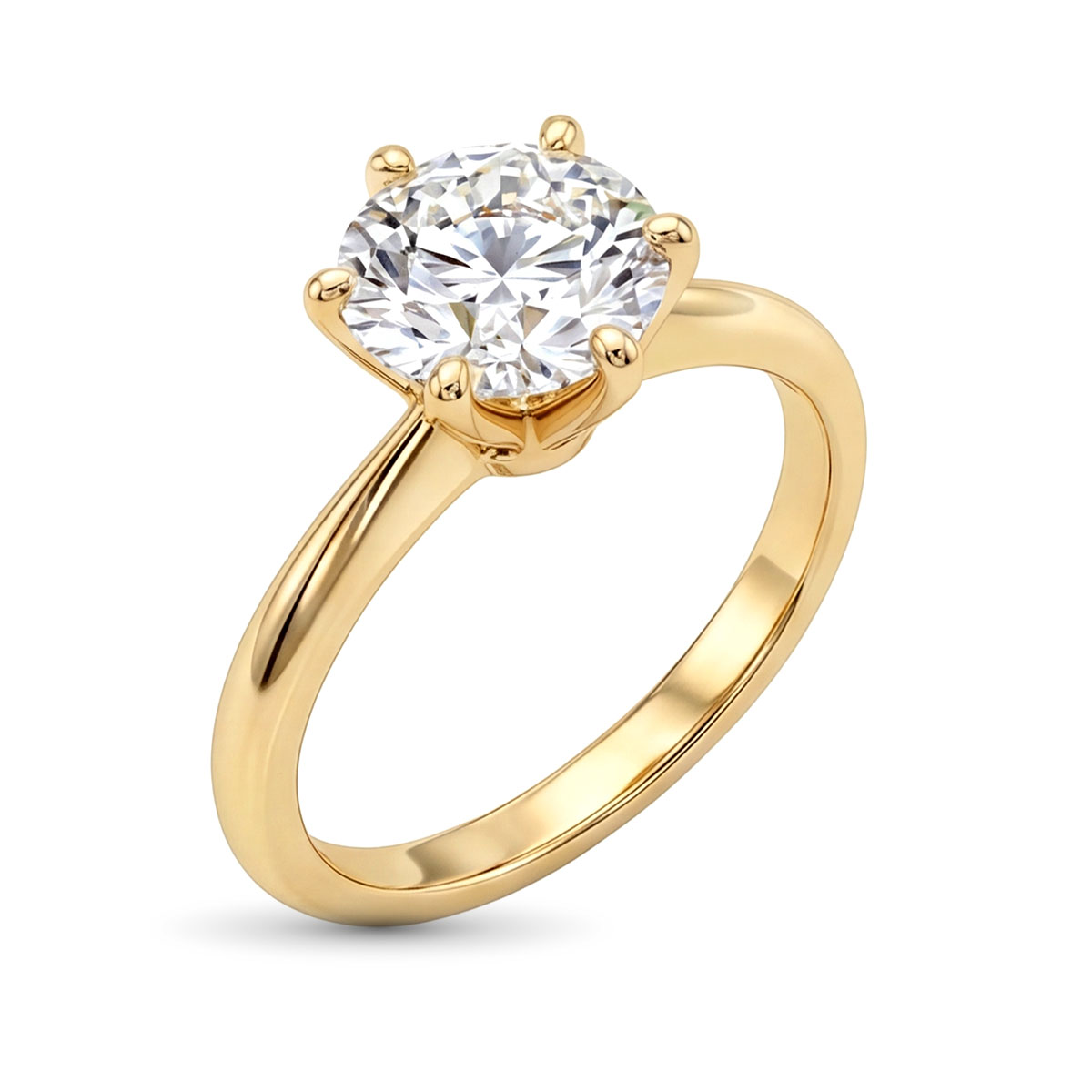 Кольцо из желтого золота с бриллиантом