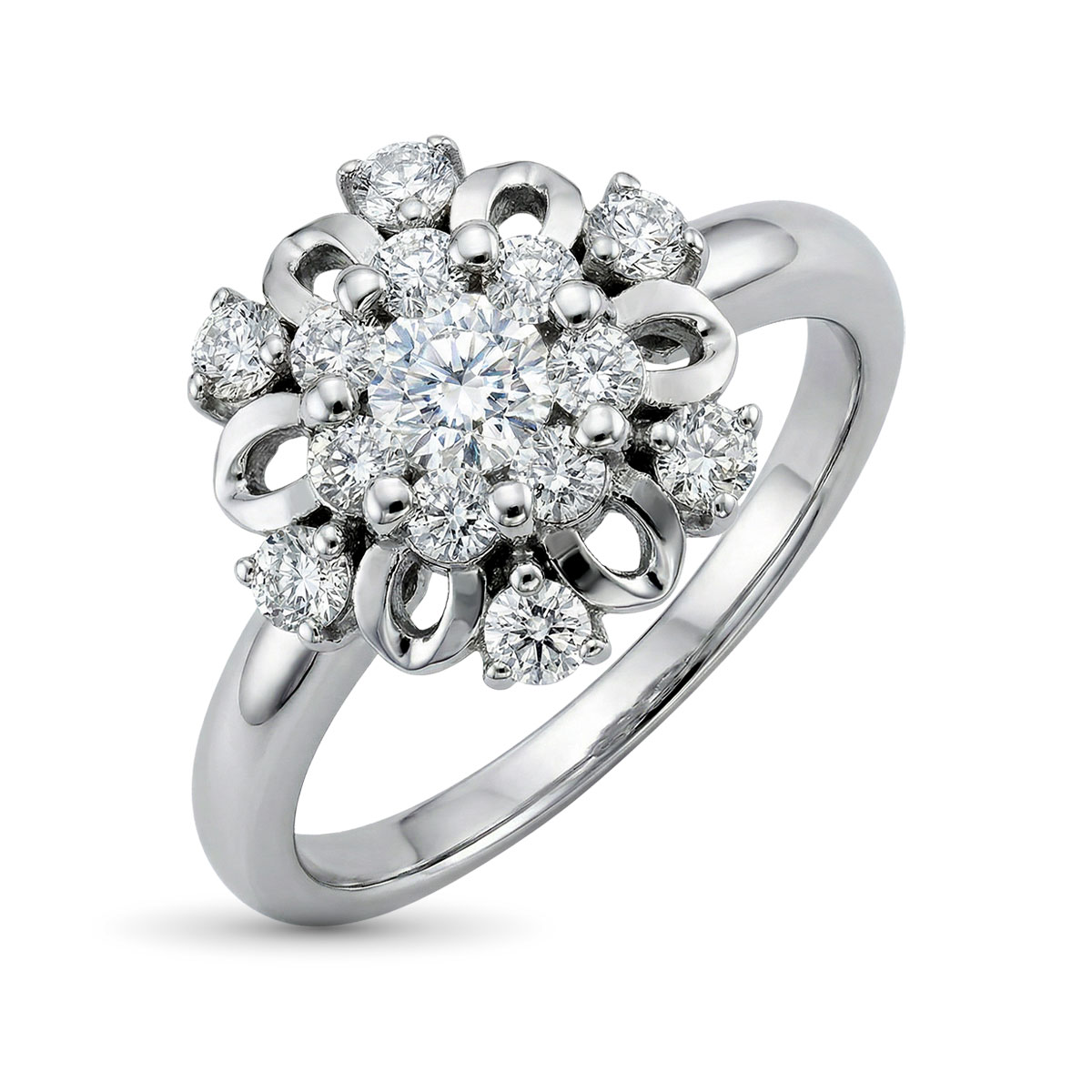 Кольцо из белого золота с бриллиантами