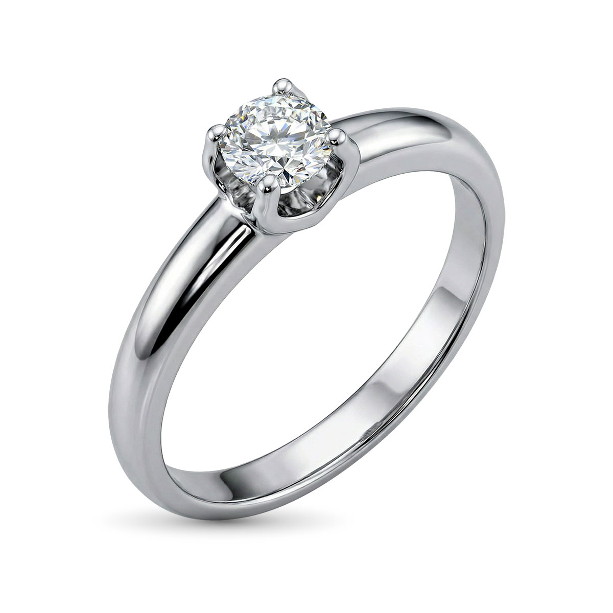 Кольцо из белого золота с бриллиантом