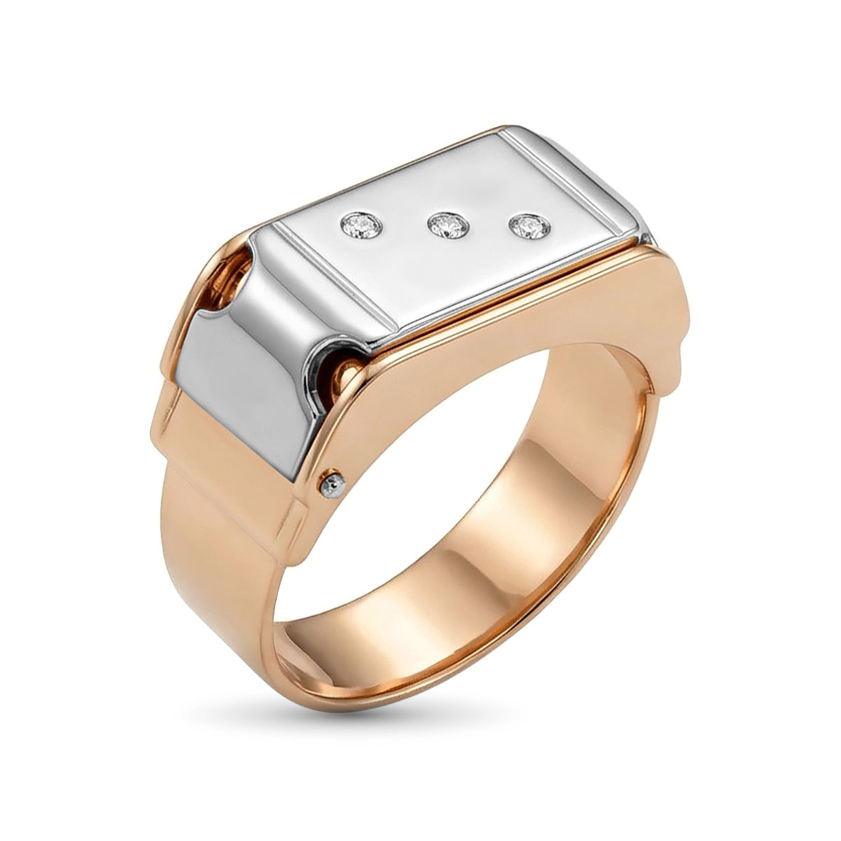 Кольцо из комбинированного золота с бриллиантами