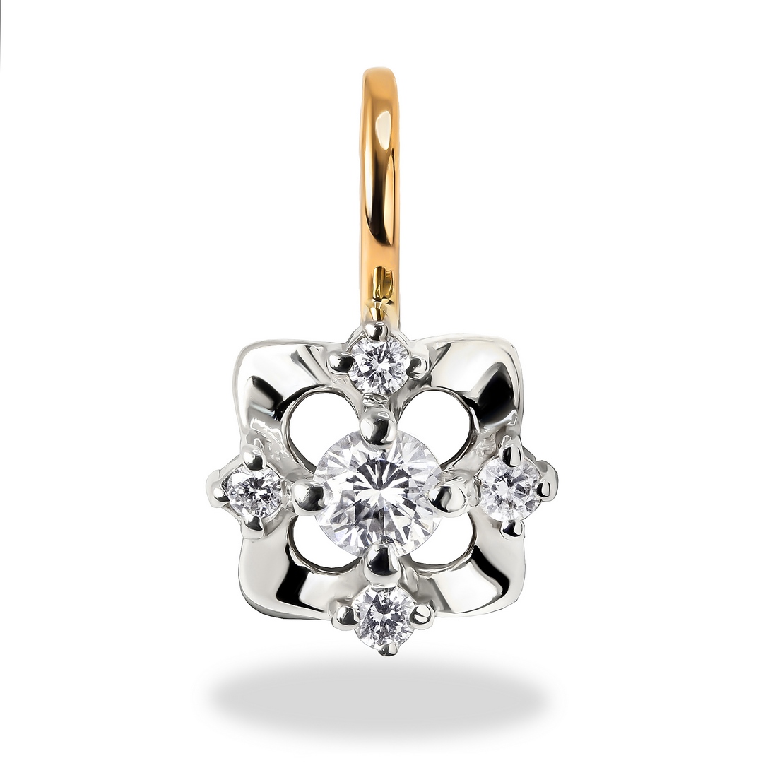 Подвеска из комбинированного золота с бриллиантами