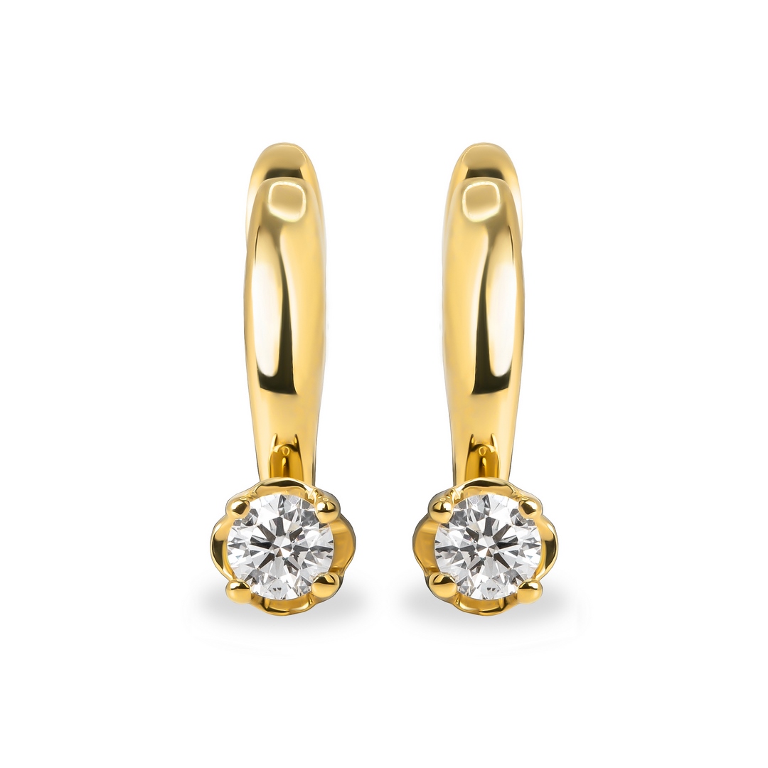 Серьги из желтого золота с бриллиантами