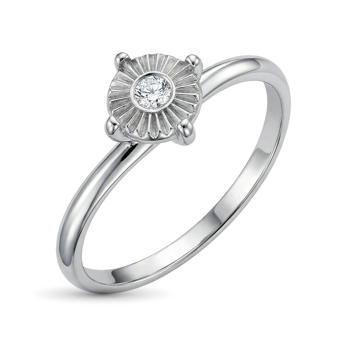 Кольцо из белого золота с бриллиантом