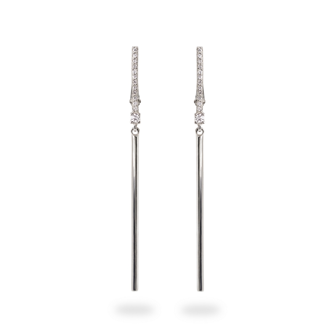 Серьги из белого золота с бриллиантами