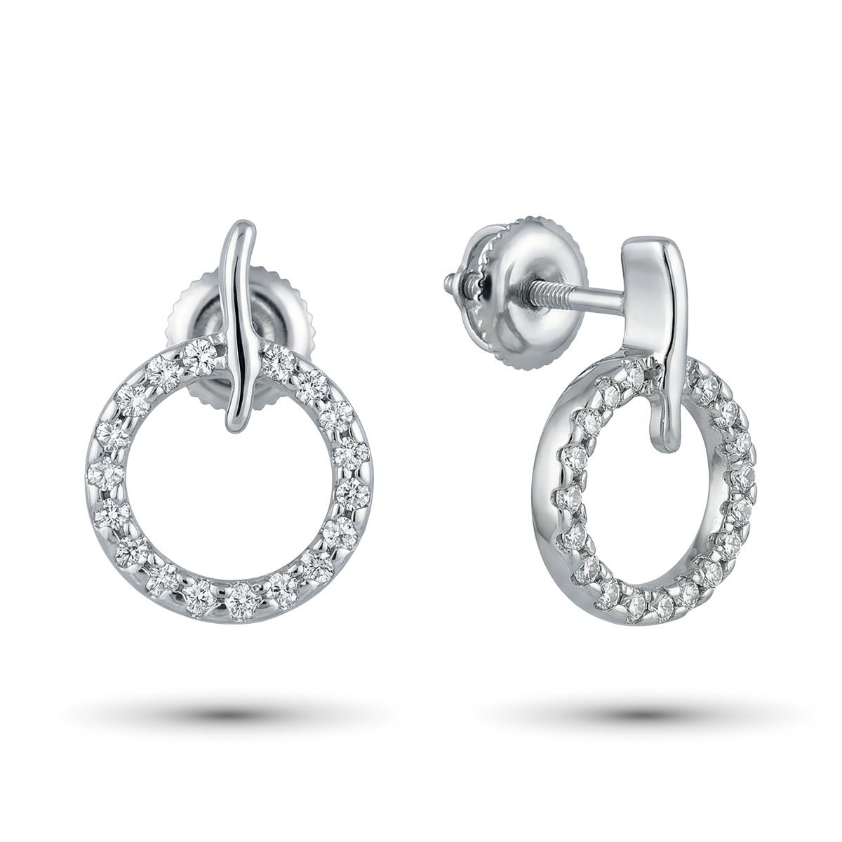 Серьги из белого золота с бриллиантами