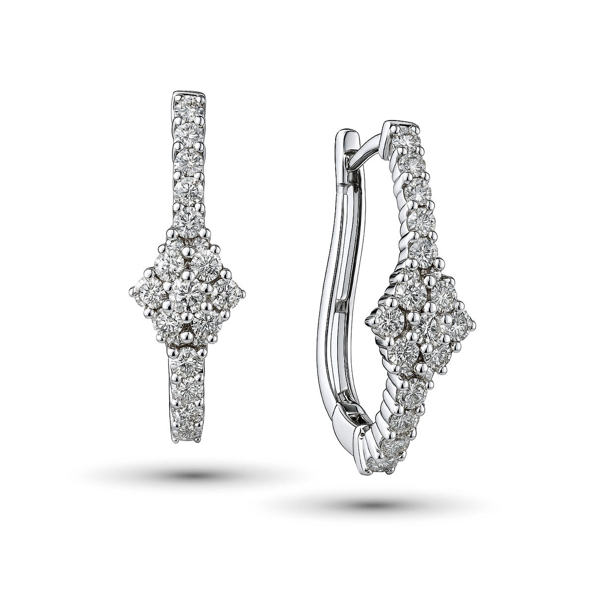 Серьги из белого золота с бриллиантами