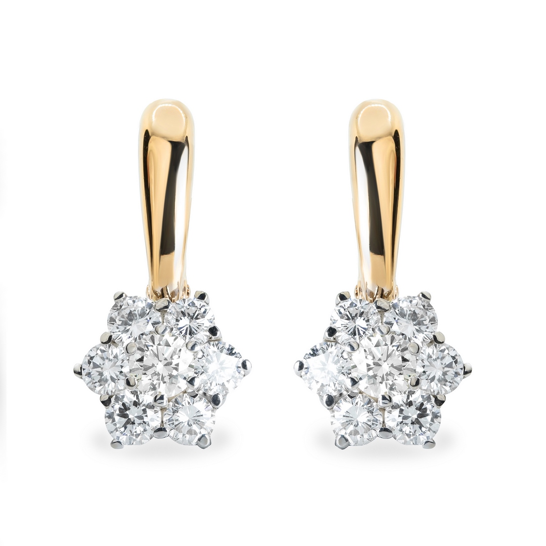 Серьги из комбинированного золота с бриллиантами