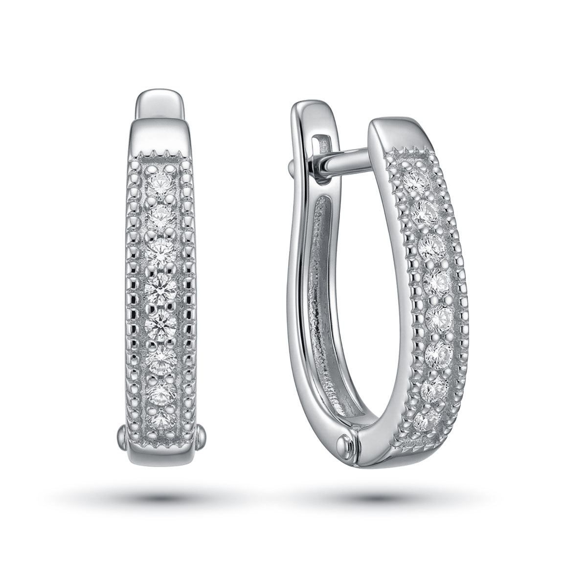 Серьги из родированного золота с бриллиантами