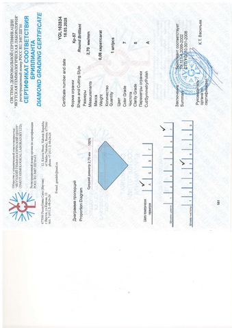 Бриллиант круглый 0,080 карат