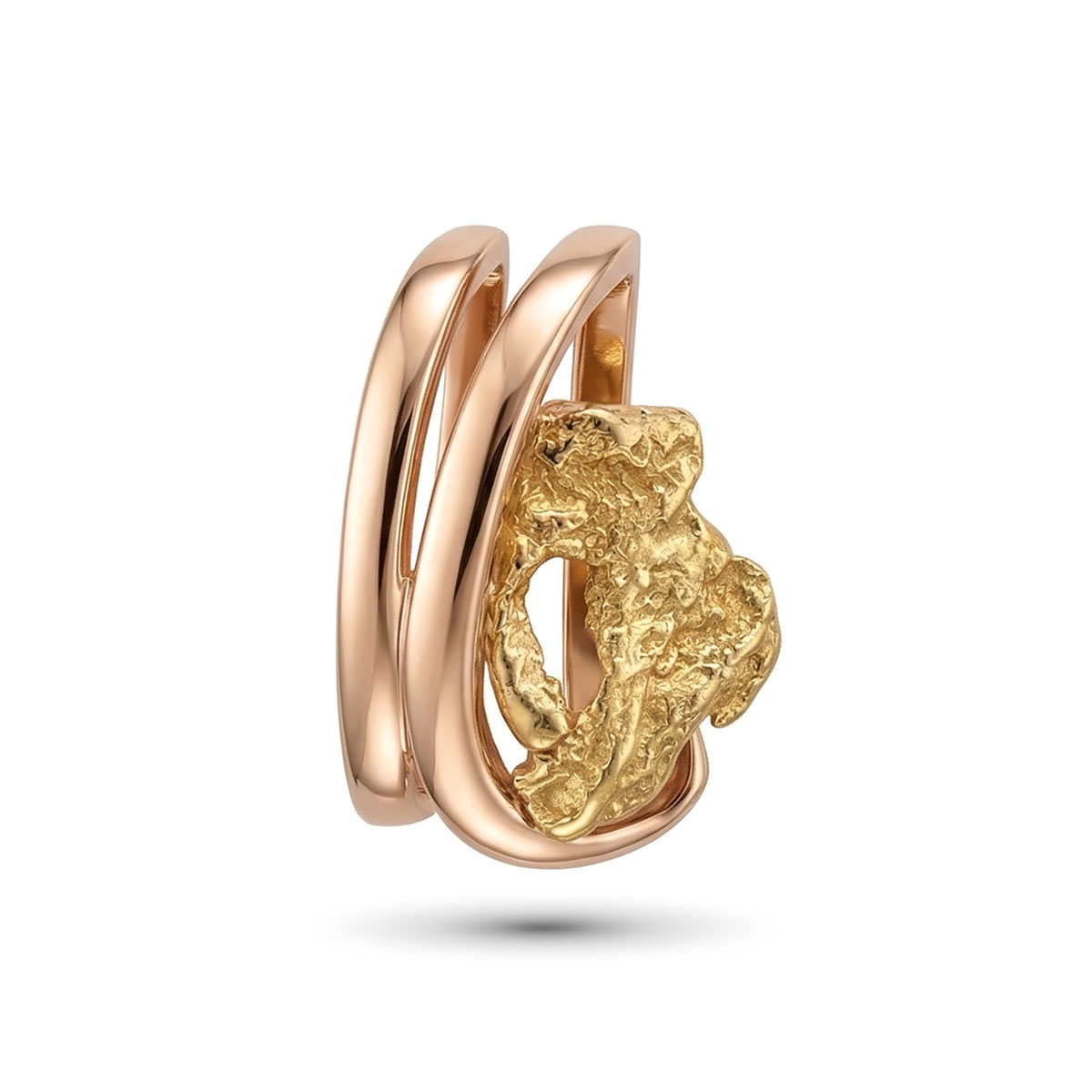 Подвеска из красного золото с самородком