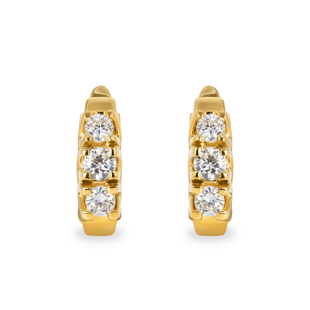 Серьги из желтого золота с бриллиантами