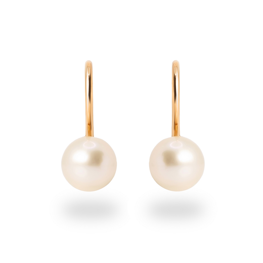 Серьги из красного золота с жемчугом