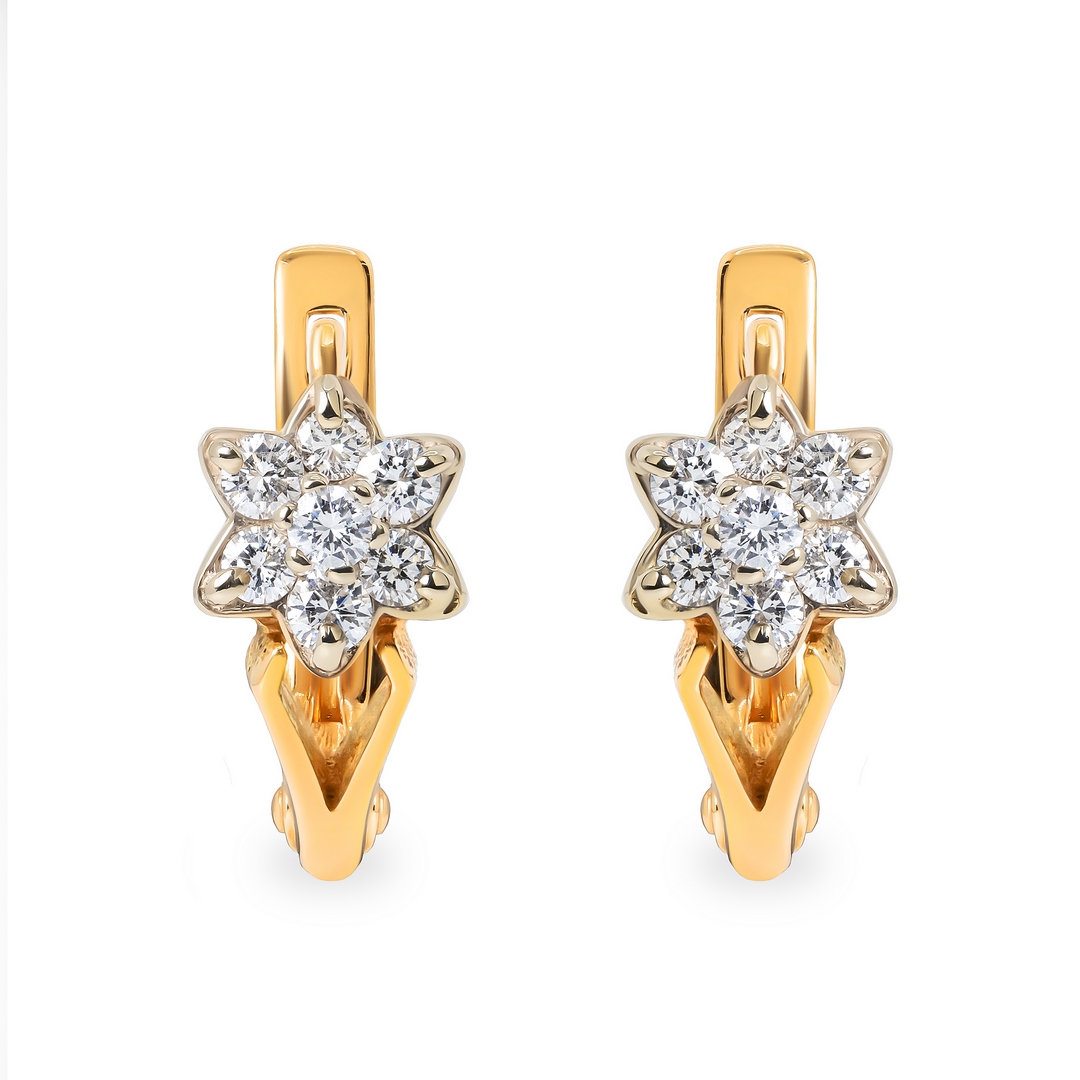 Серьги из комбинированного золота с бриллиантами