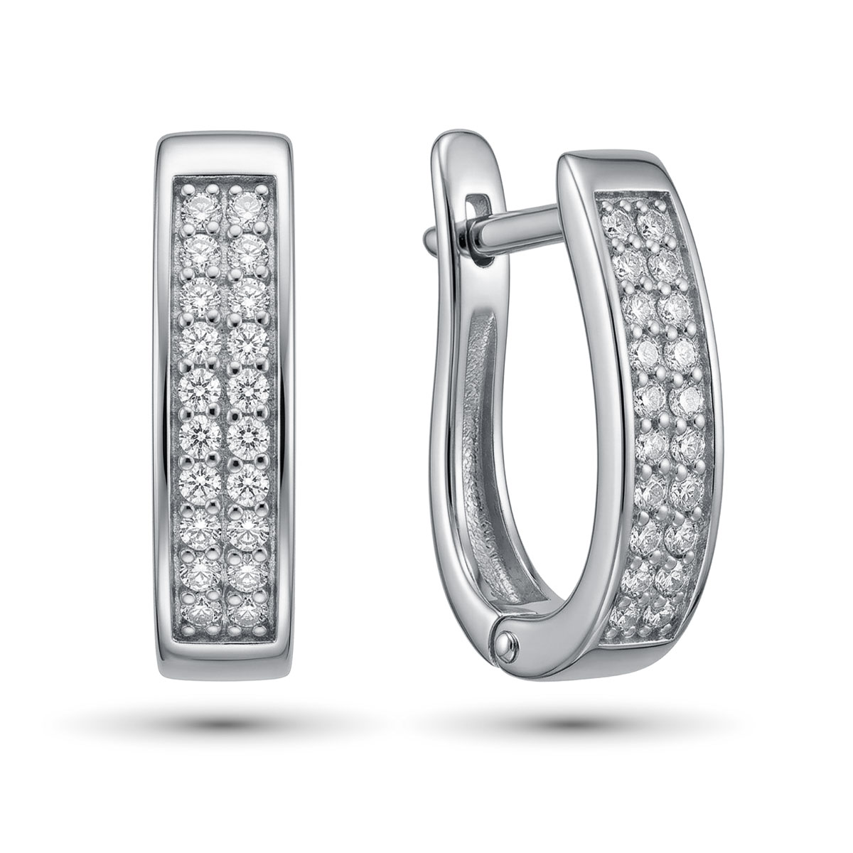 Серьги из родированного золота с бриллиантами