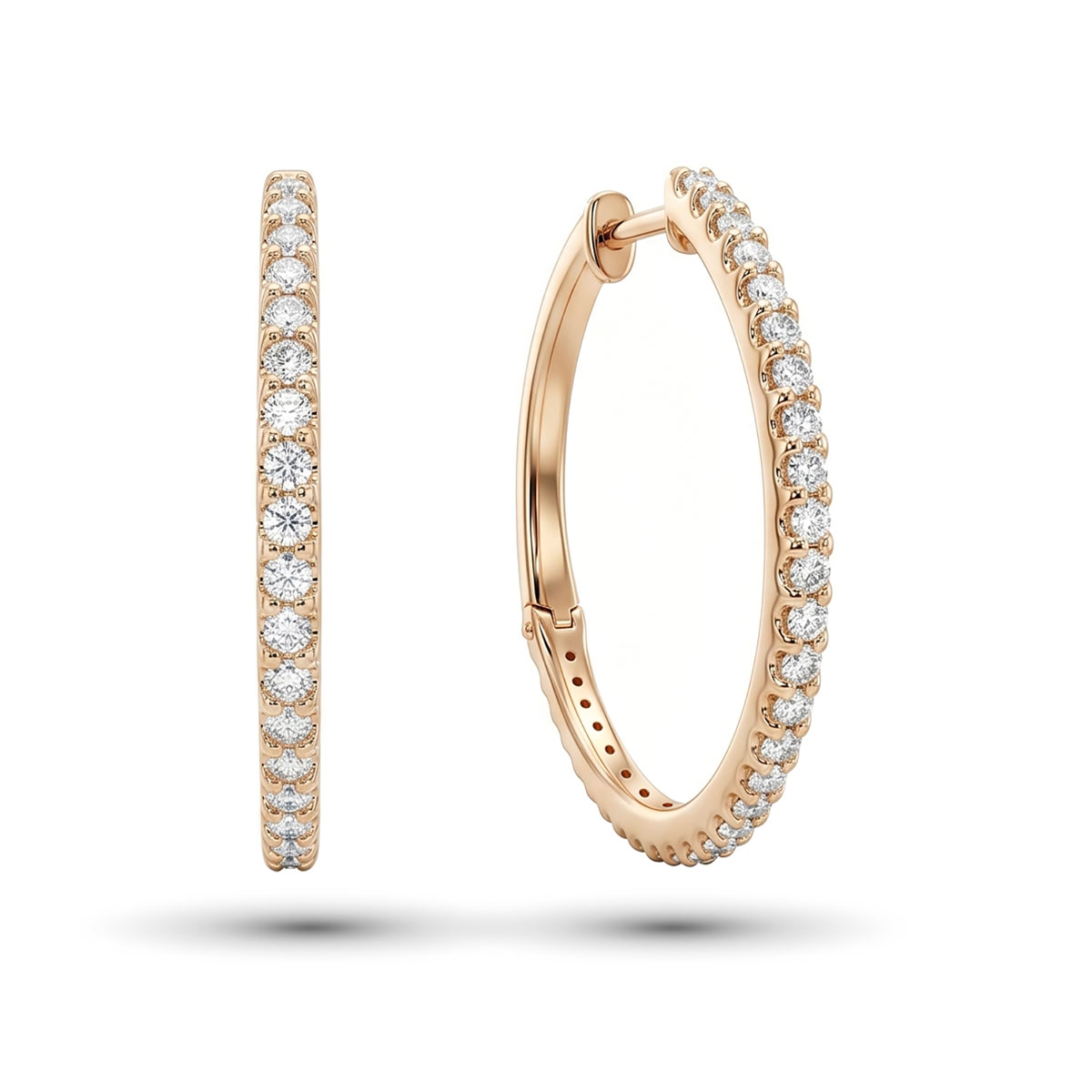 Серьги из красного золота с бриллиантами