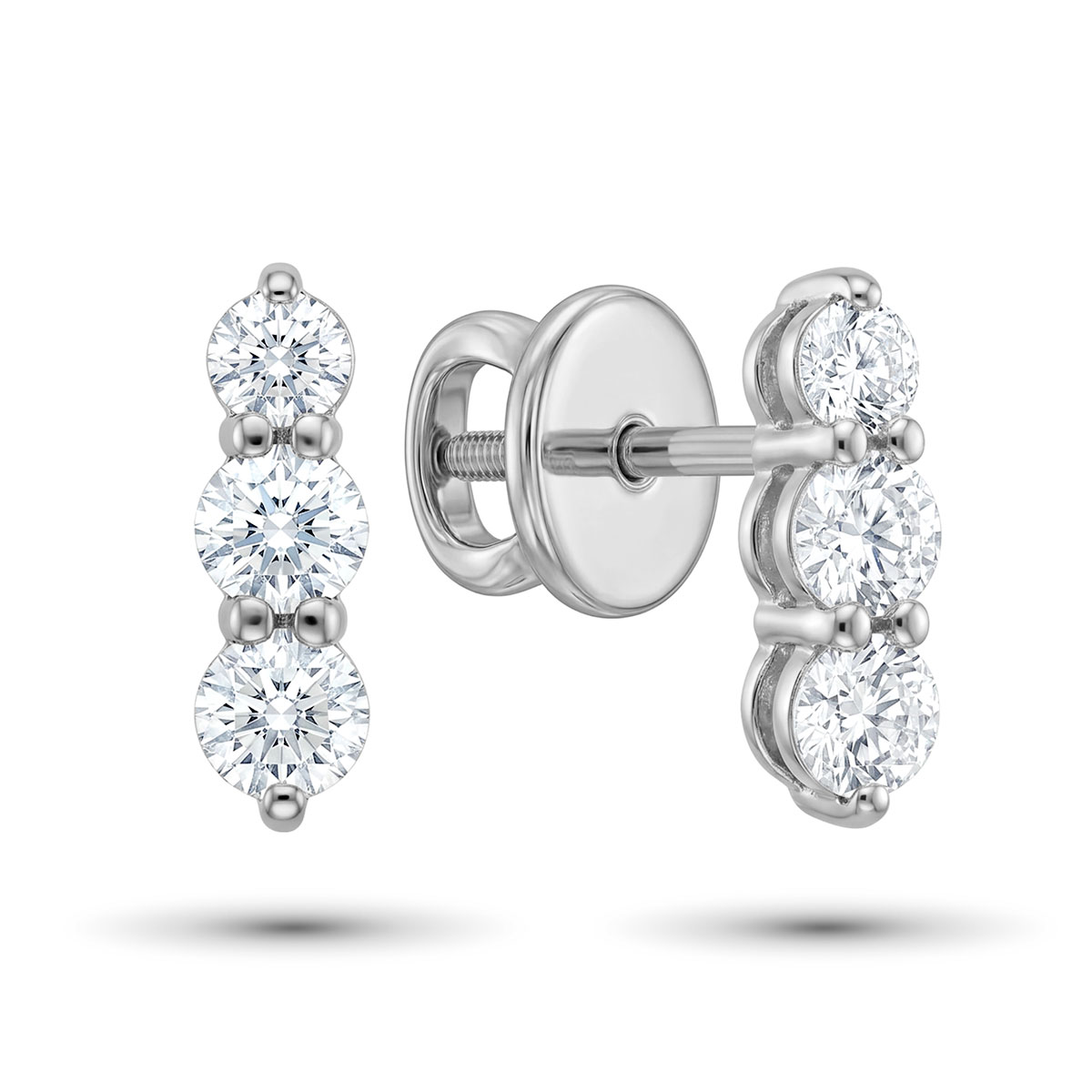 Серьги из родированного золота с бриллиантами