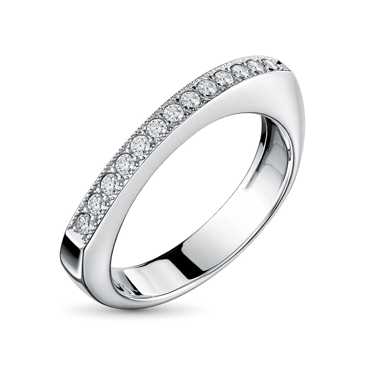 Кольцо из белого золота с бриллиантами