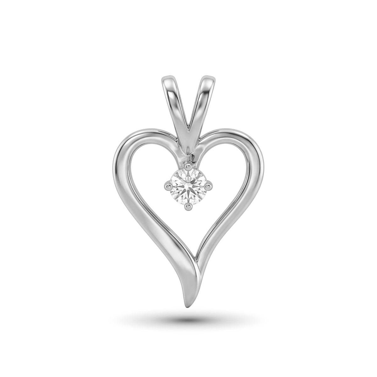 Подвеска из родированного золота с бриллиантами