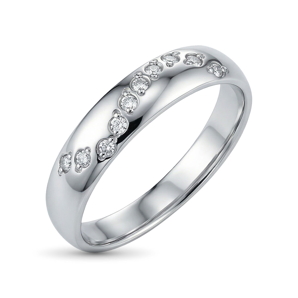 Кольцо из белого золота с бриллиантами