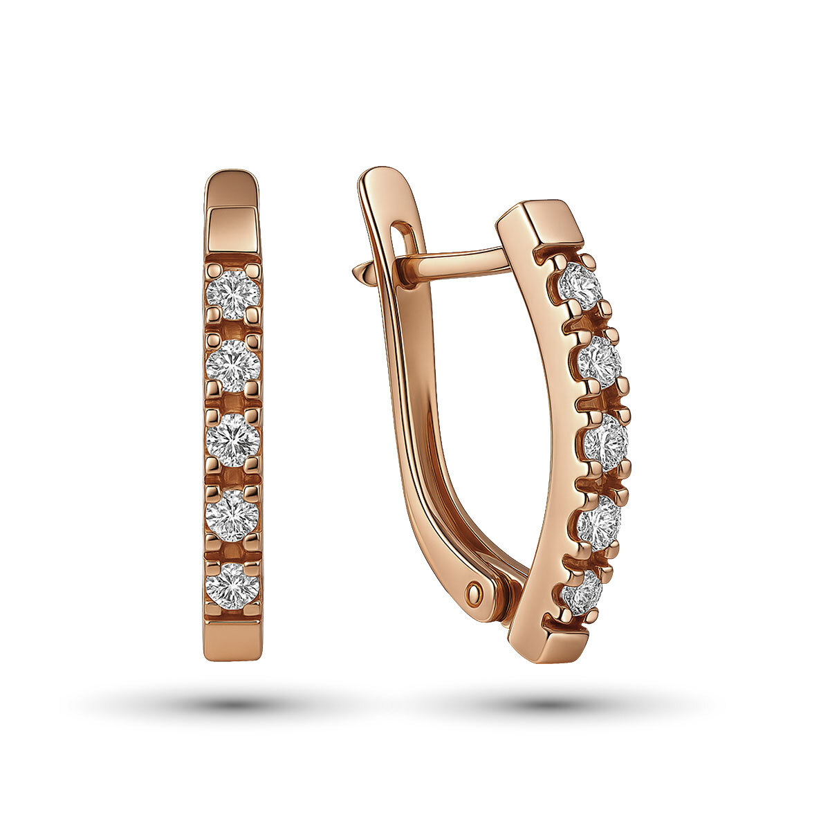 Серьги из красного золота с бриллиантами