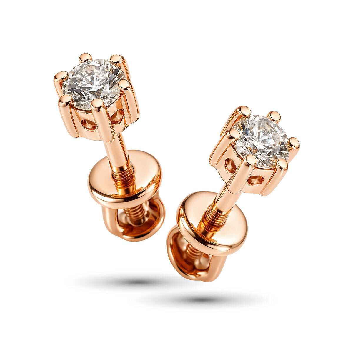 Серьги из красного золота с бриллиантами