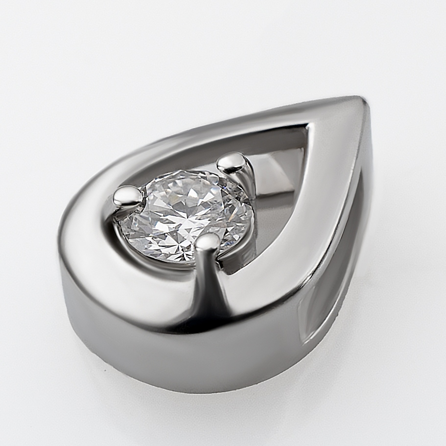 Подвеска из белого золота с бриллиантом