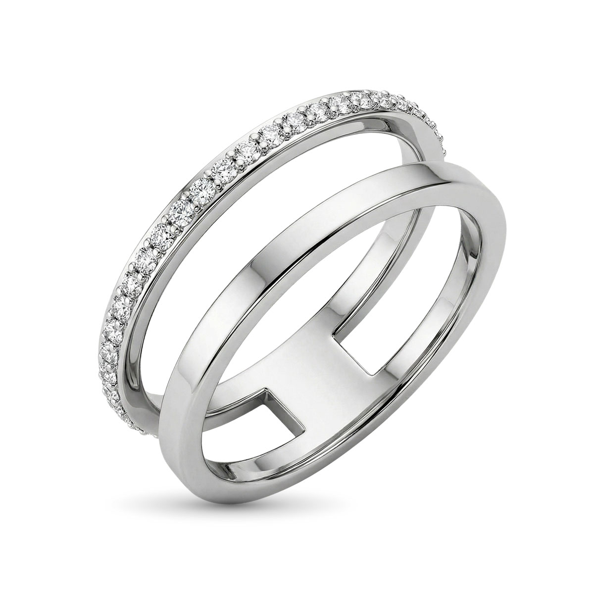 Кольцо из белого золота с бриллиантами