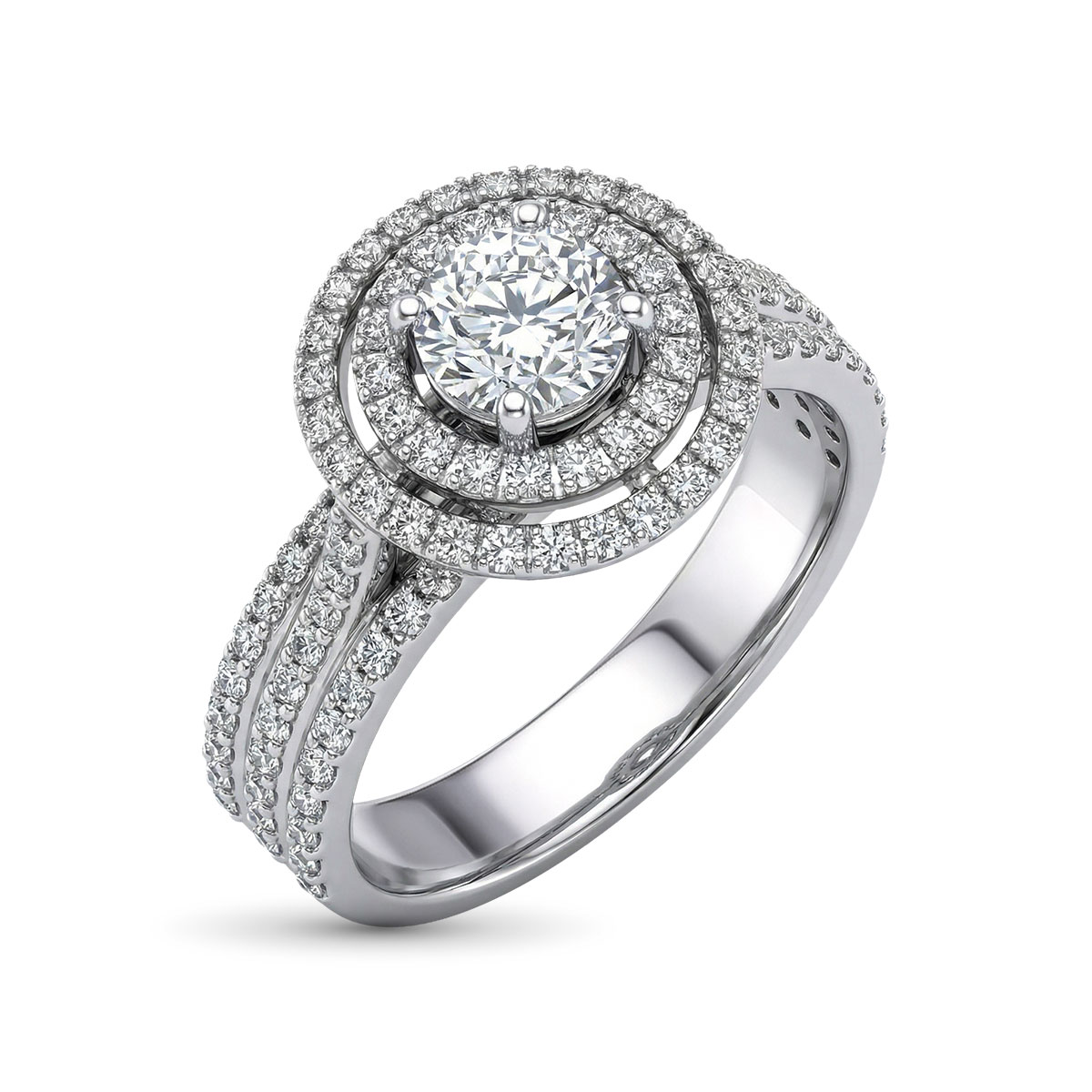 Кольцо из белого золота с бриллиантами