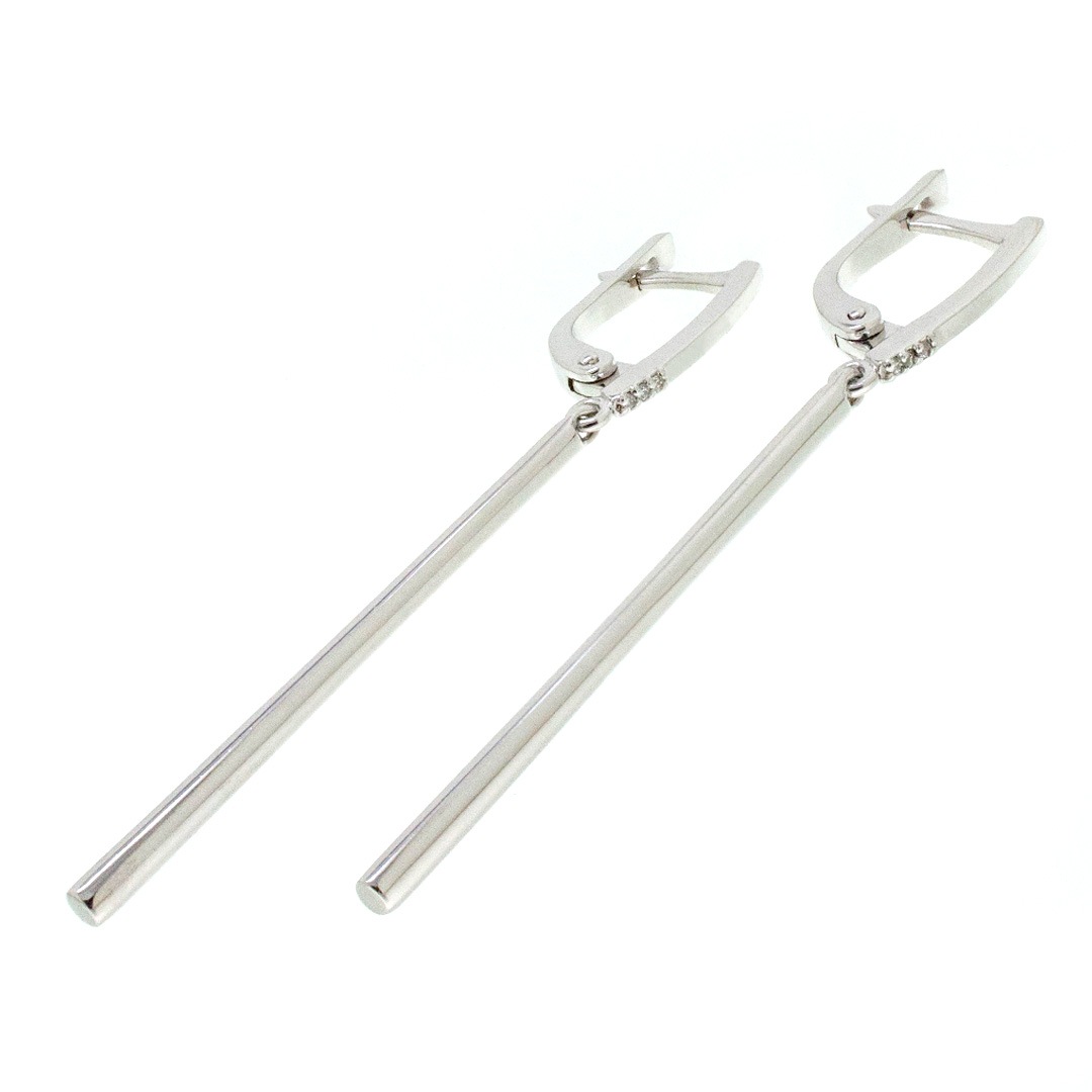 Серьги из белого золота с бриллиантами