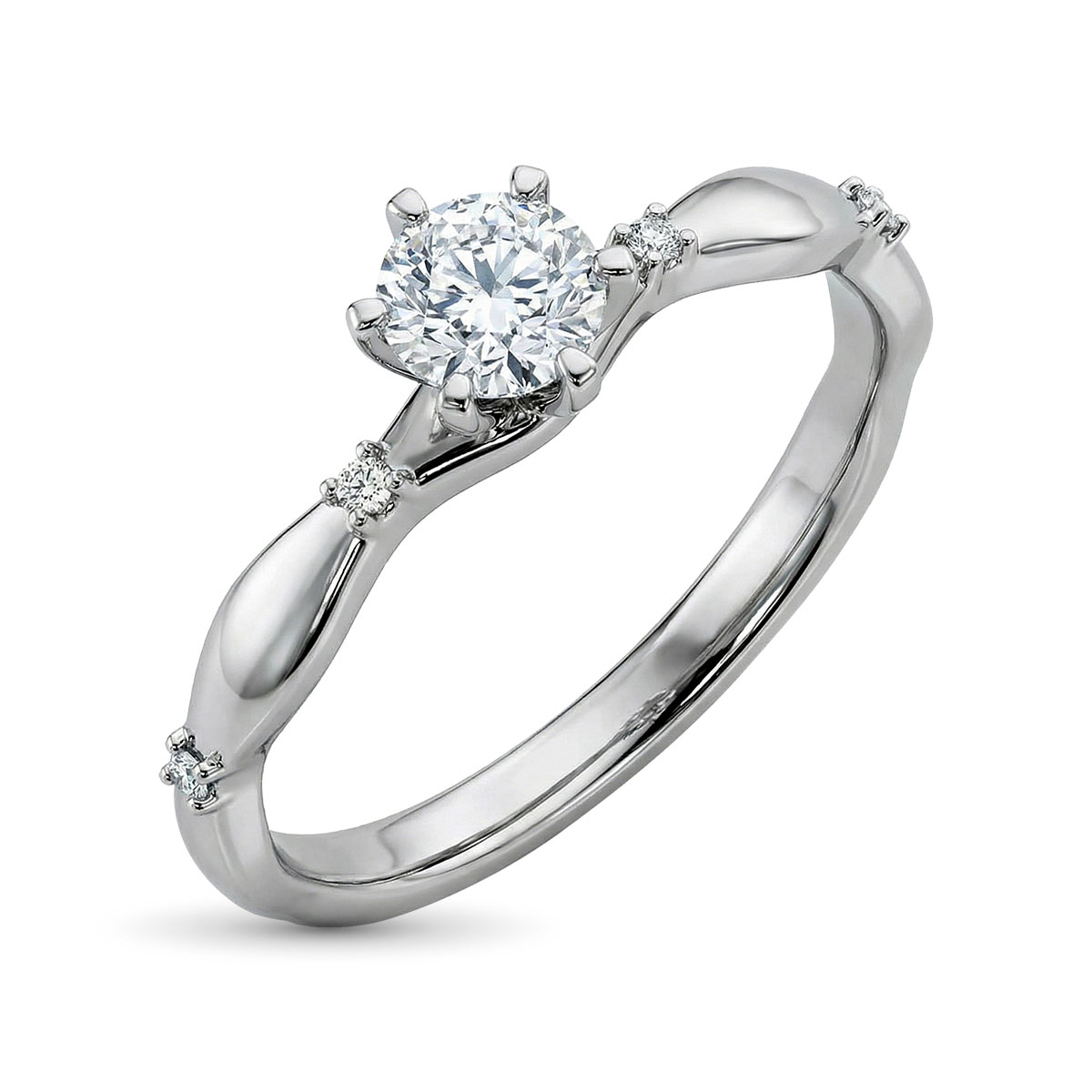 Кольцо из белого золота с бриллиантами