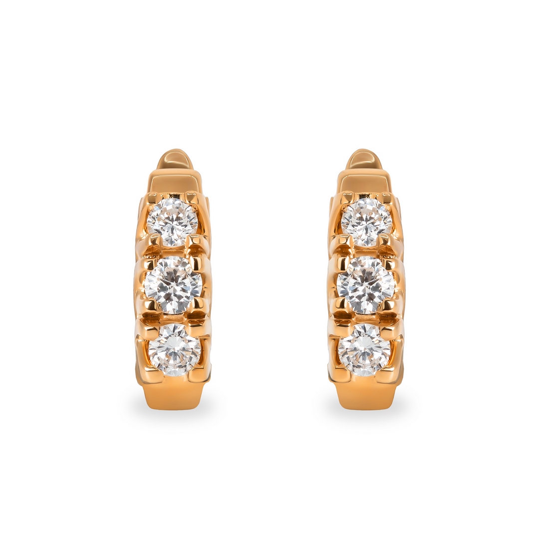 Серьги из красного золота с бриллиантами