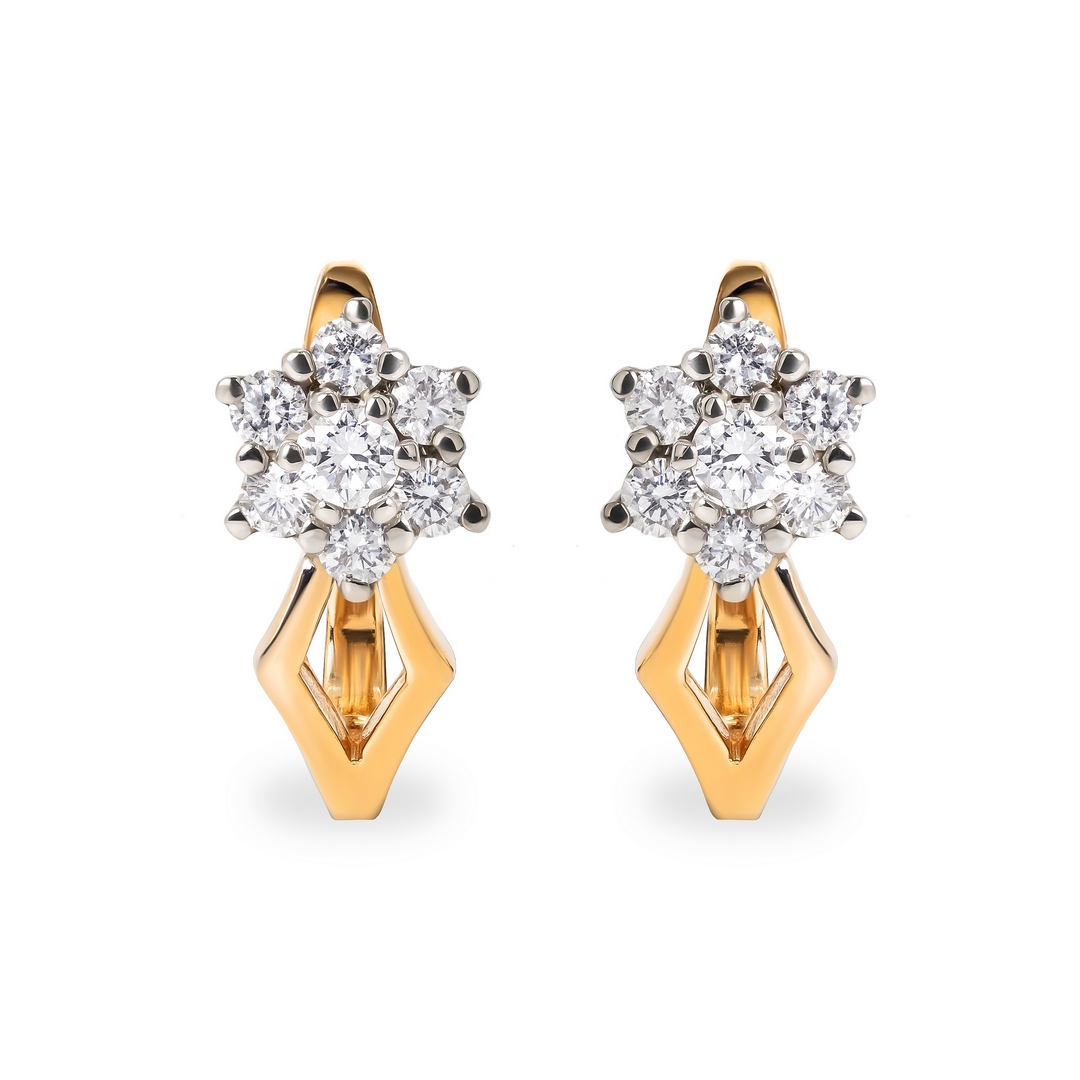 Серьги из комбинированного золота с бриллиантами