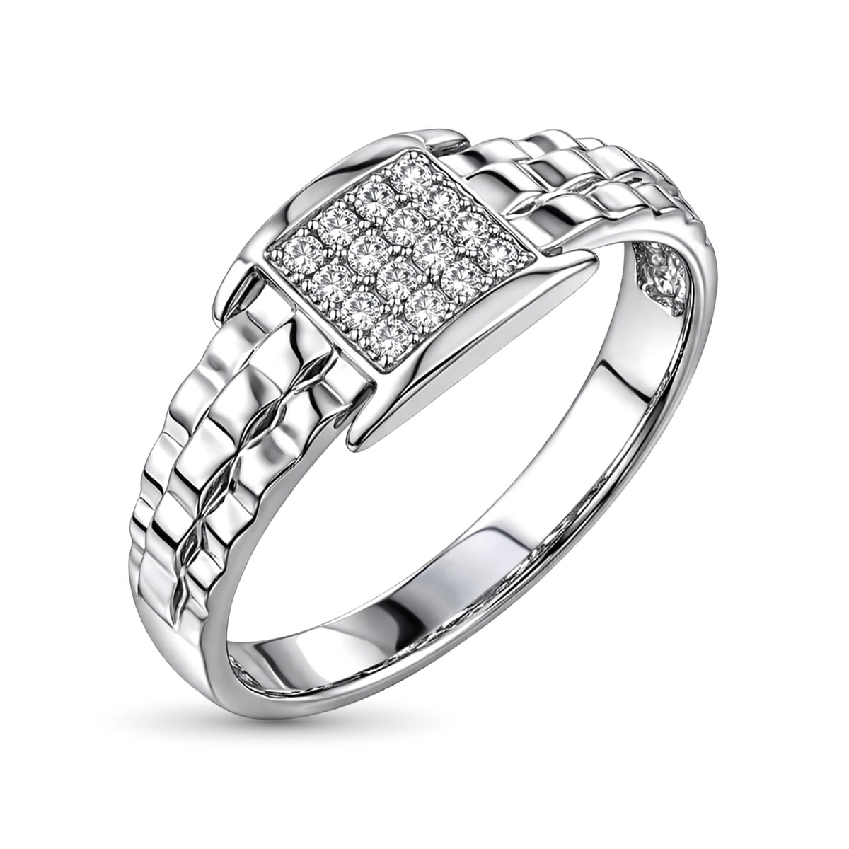 Кольцо из белого золота с бриллиантами