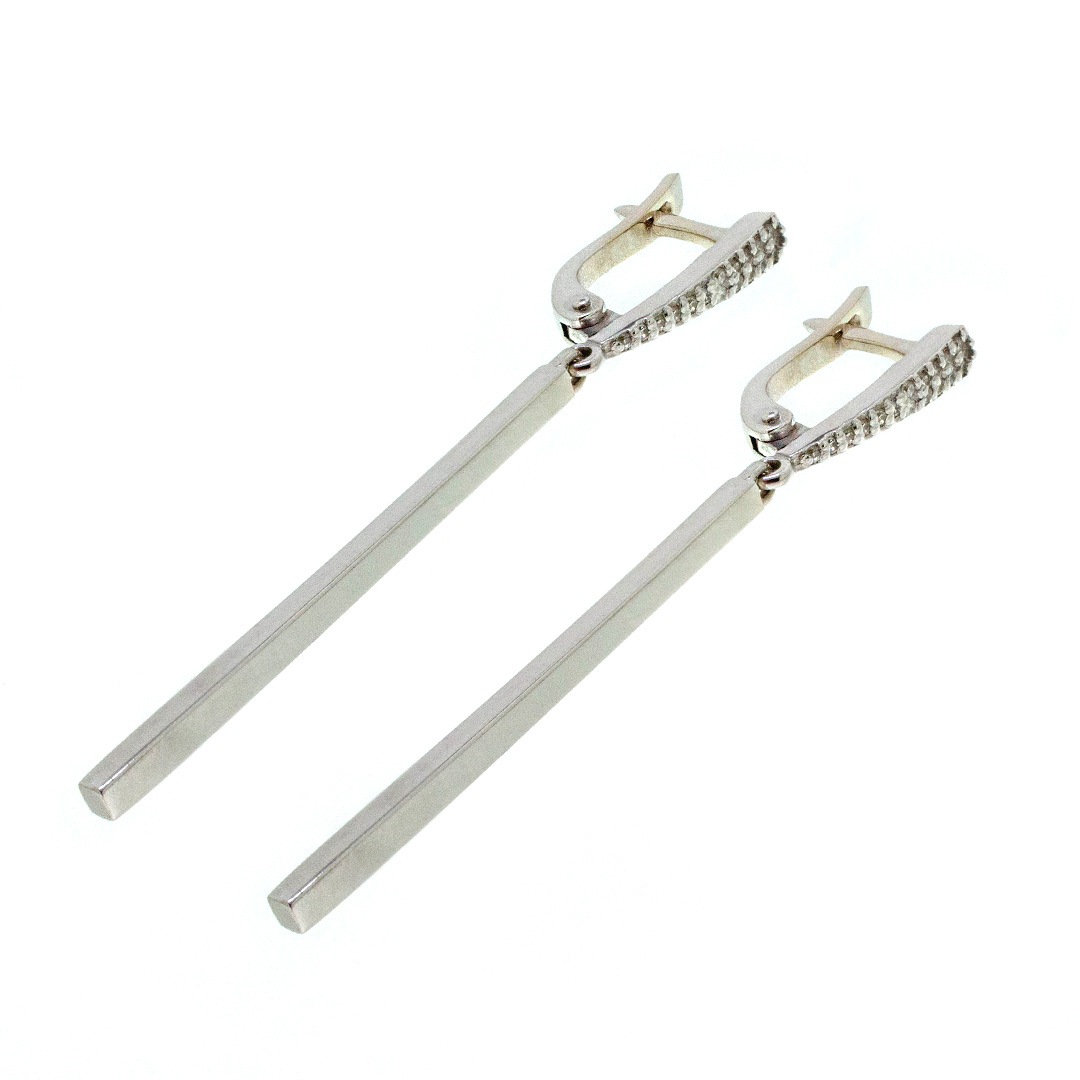 Серьги из белого золота с бриллиантами