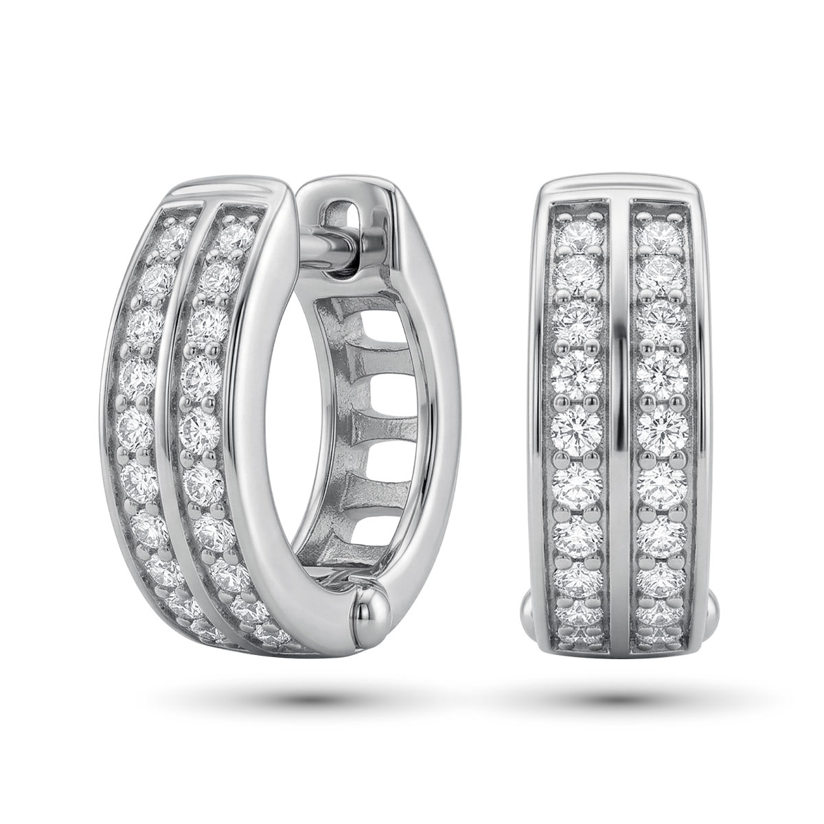 Серьги из родированного золота с бриллиантами