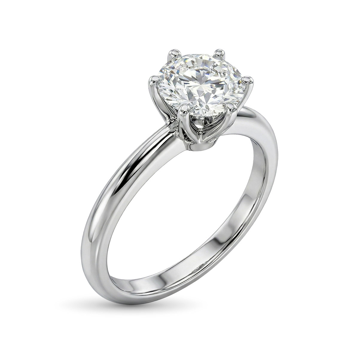 Кольцо из белого золота с бриллиантом