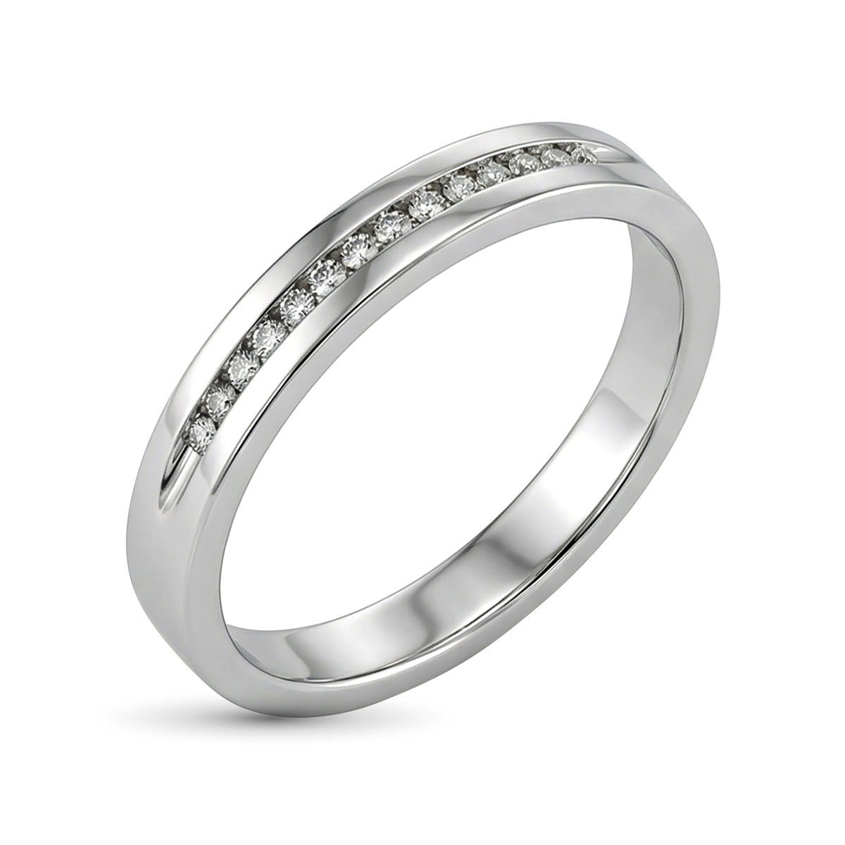 Кольцо из белого золота с бриллиантами