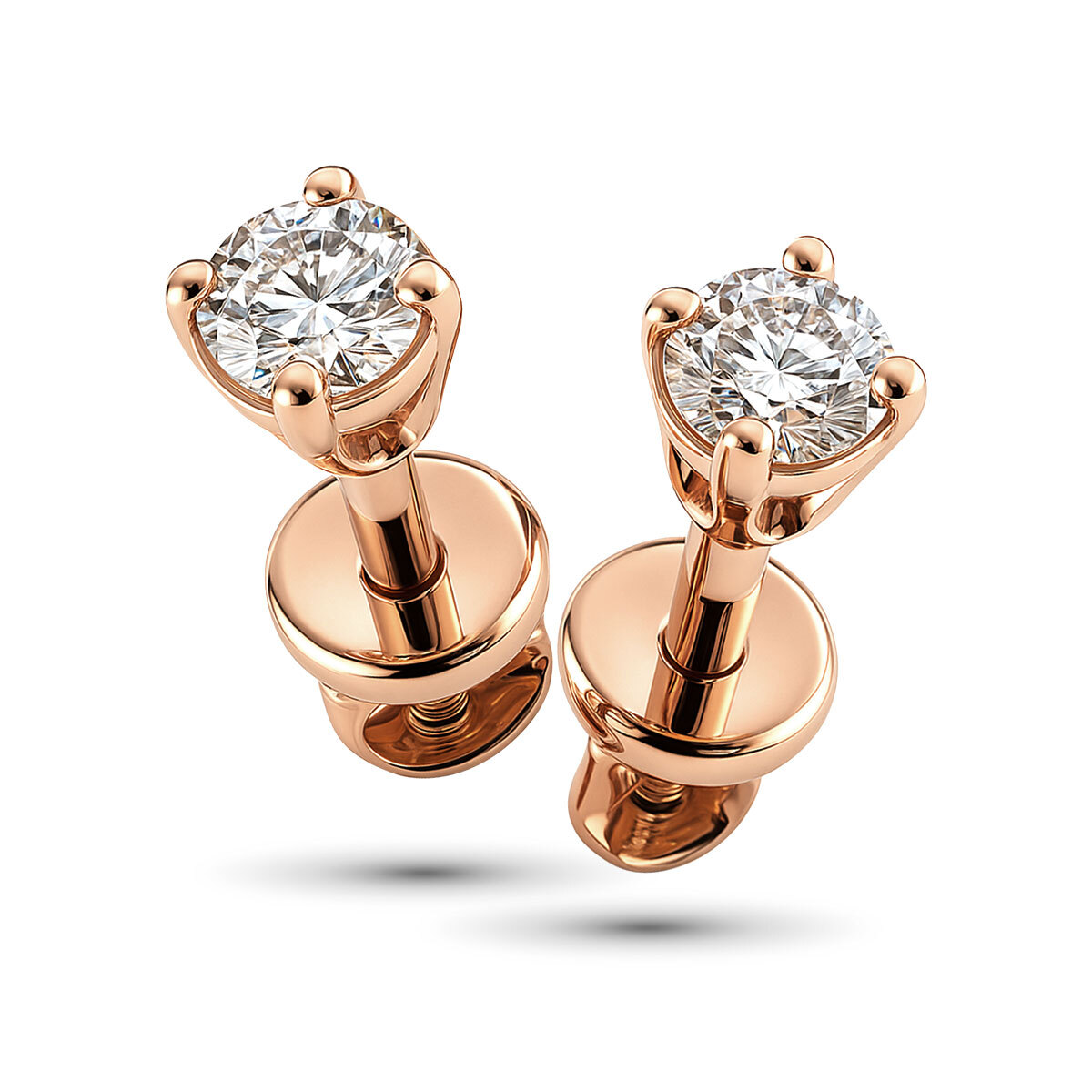 Серьги из красного золота с бриллиантами