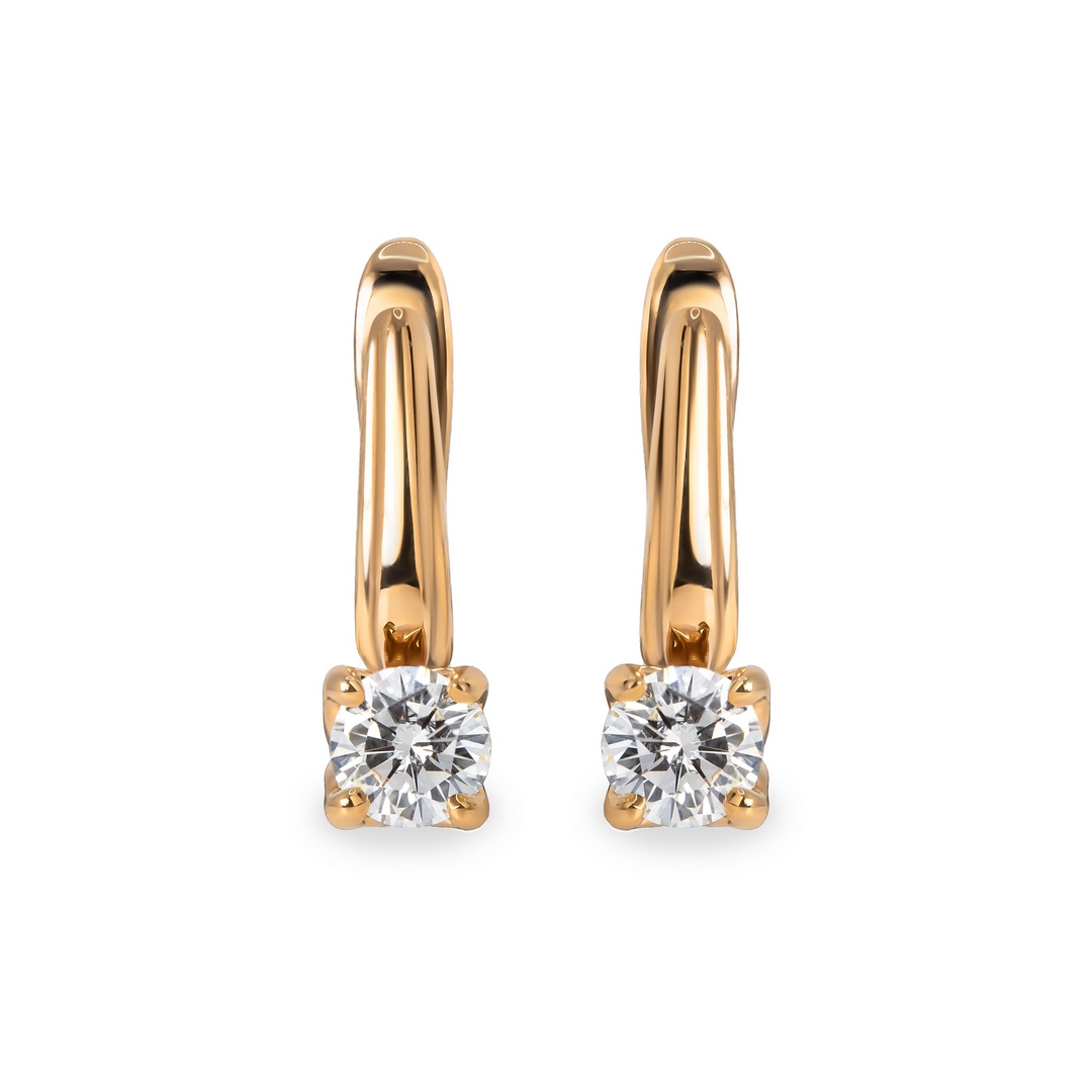 Серьги из красного золота с бриллиантами