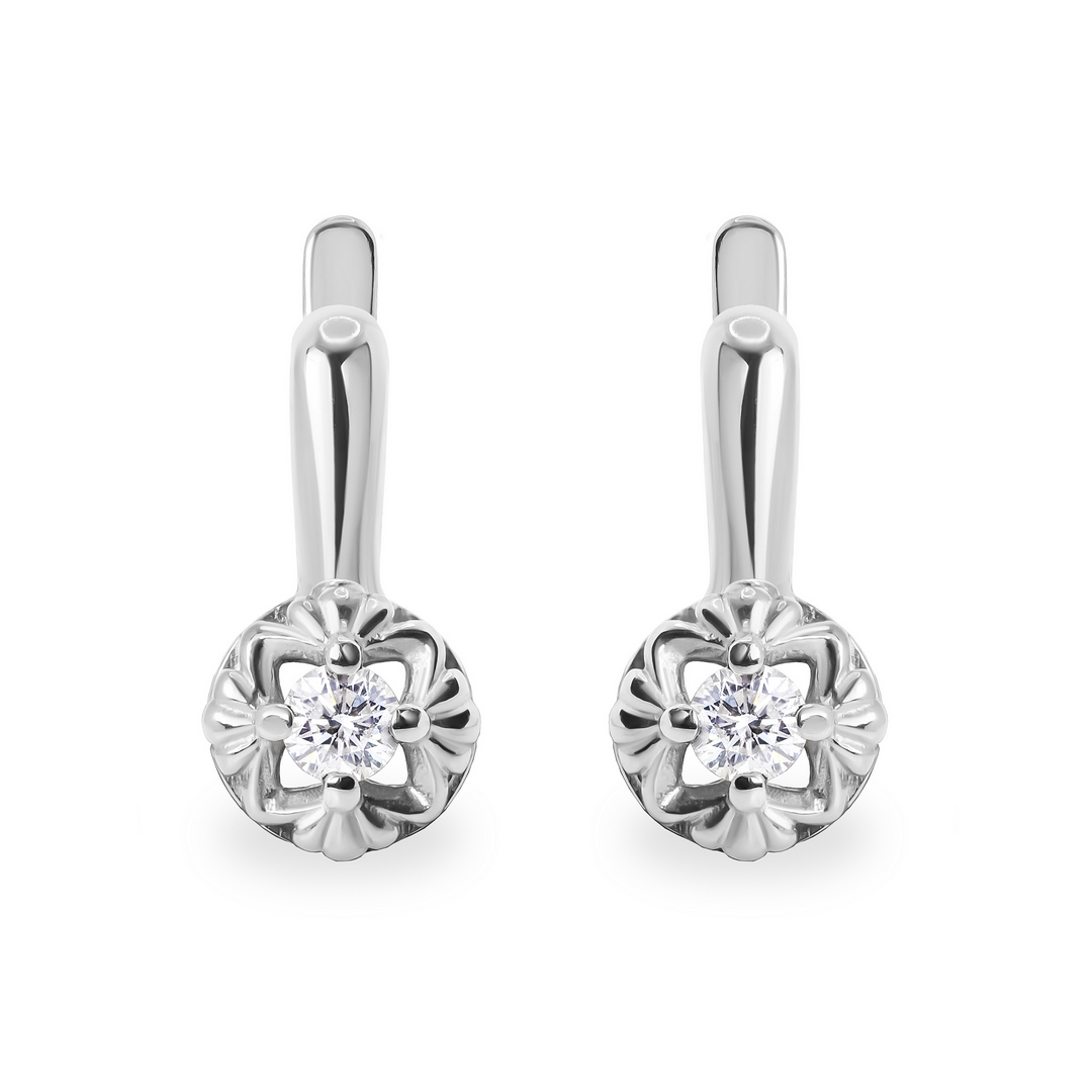 Серьги из белого золота с бриллиантами