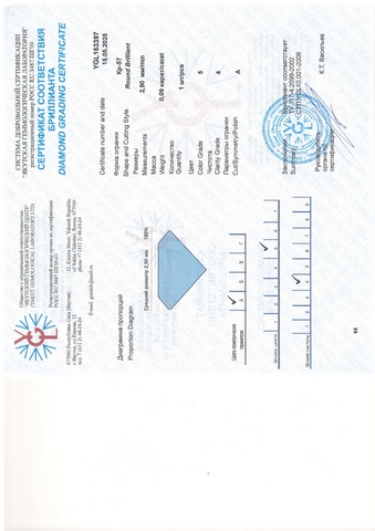 Бриллиант круглый 0,090 карат